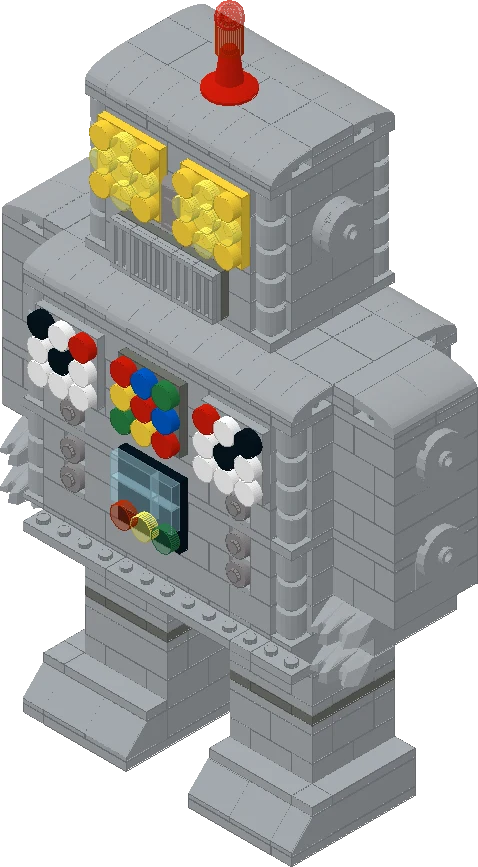 Retro Tin Wind-Up Robot, a 567-piece brick model